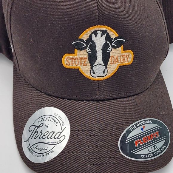 Stotz Dairy Custom Flexfit Embroidered Logo Fitted Cap Hat - Picture 6 of 7